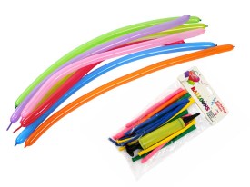Pack 10 globos alargados con inflador colores lisos